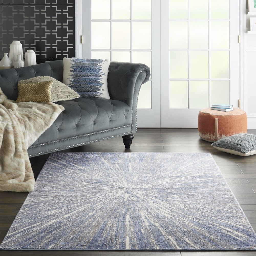 Silky Textures Rugs SLY05 by Nourison in Blue Grey